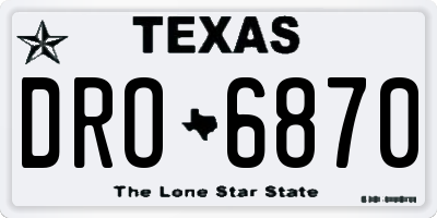 TX license plate DRO6870