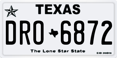 TX license plate DRO6872