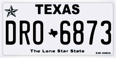 TX license plate DRO6873