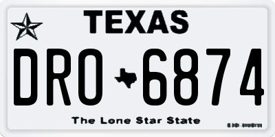 TX license plate DRO6874