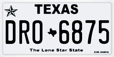 TX license plate DRO6875
