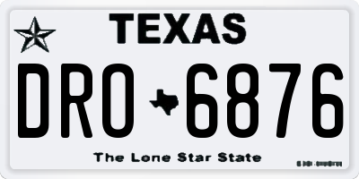 TX license plate DRO6876