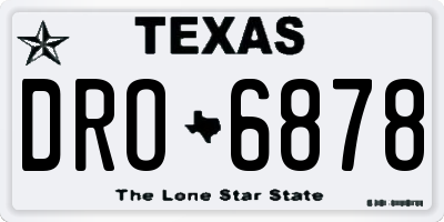 TX license plate DRO6878
