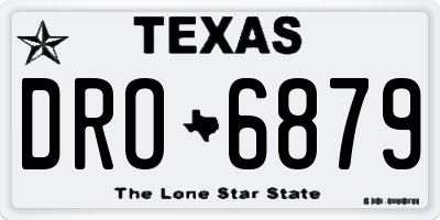 TX license plate DRO6879