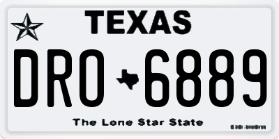 TX license plate DRO6889