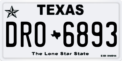 TX license plate DRO6893