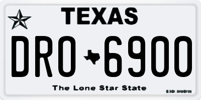 TX license plate DRO6900