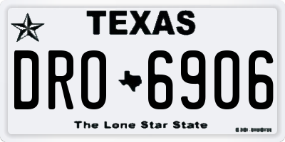 TX license plate DRO6906