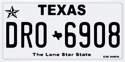 TX license plate DRO6908