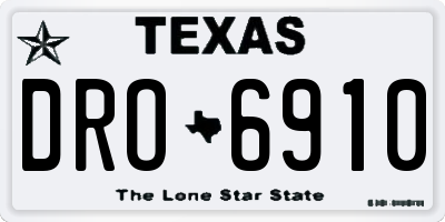 TX license plate DRO6910