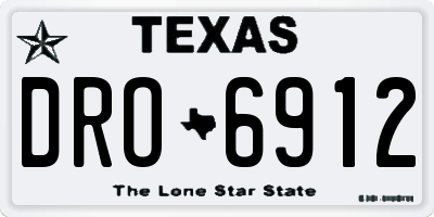TX license plate DRO6912