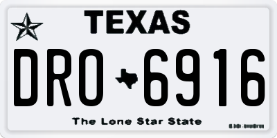 TX license plate DRO6916