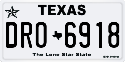 TX license plate DRO6918