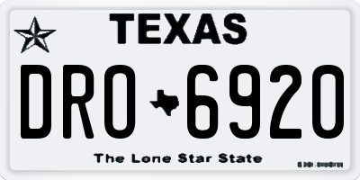 TX license plate DRO6920