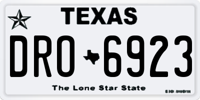 TX license plate DRO6923