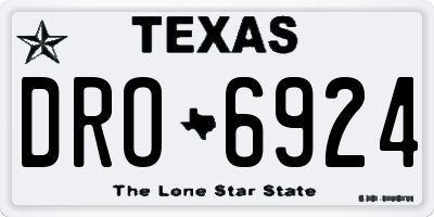 TX license plate DRO6924