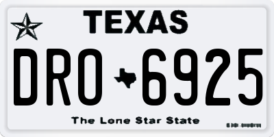 TX license plate DRO6925
