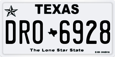 TX license plate DRO6928