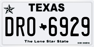 TX license plate DRO6929