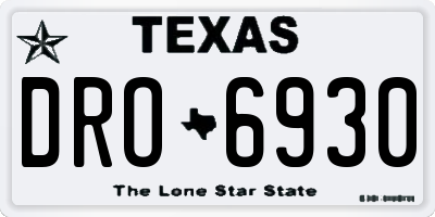 TX license plate DRO6930