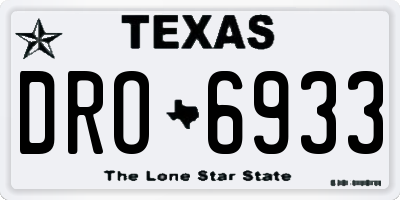 TX license plate DRO6933