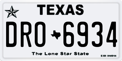 TX license plate DRO6934
