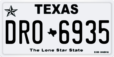 TX license plate DRO6935