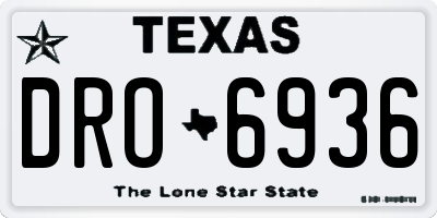 TX license plate DRO6936