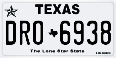TX license plate DRO6938