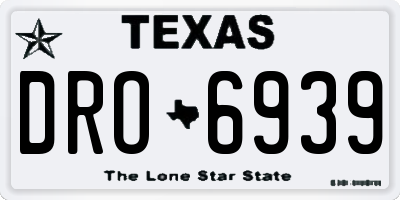 TX license plate DRO6939