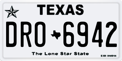 TX license plate DRO6942