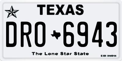 TX license plate DRO6943