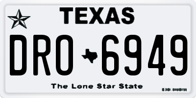 TX license plate DRO6949