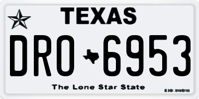 TX license plate DRO6953