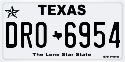 TX license plate DRO6954
