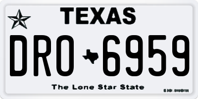 TX license plate DRO6959