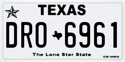 TX license plate DRO6961