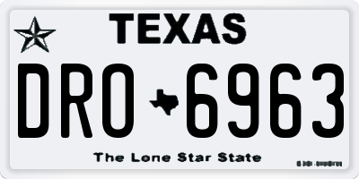 TX license plate DRO6963