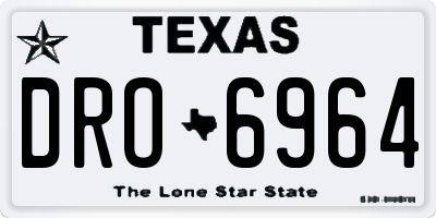 TX license plate DRO6964