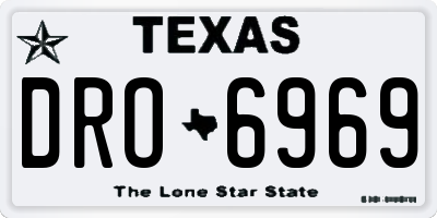 TX license plate DRO6969