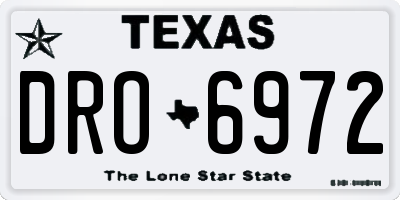 TX license plate DRO6972