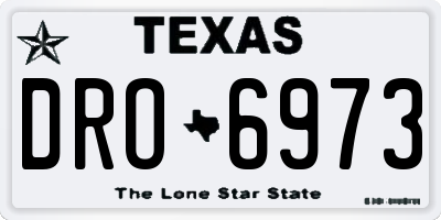 TX license plate DRO6973
