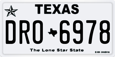 TX license plate DRO6978