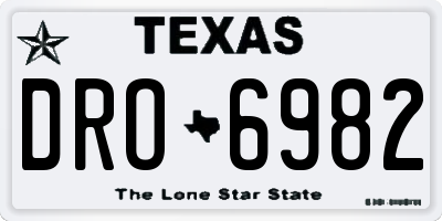 TX license plate DRO6982