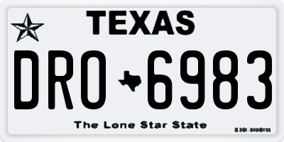 TX license plate DRO6983