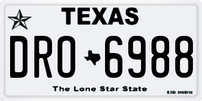 TX license plate DRO6988