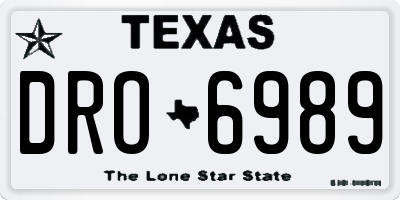 TX license plate DRO6989