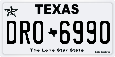 TX license plate DRO6990