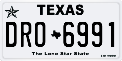 TX license plate DRO6991