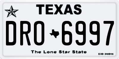 TX license plate DRO6997